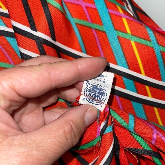 Youth Guild Vintage 70s Shirt Size 4 XS Red Fitted Statement Collar Union Label - Picture 9 of 12